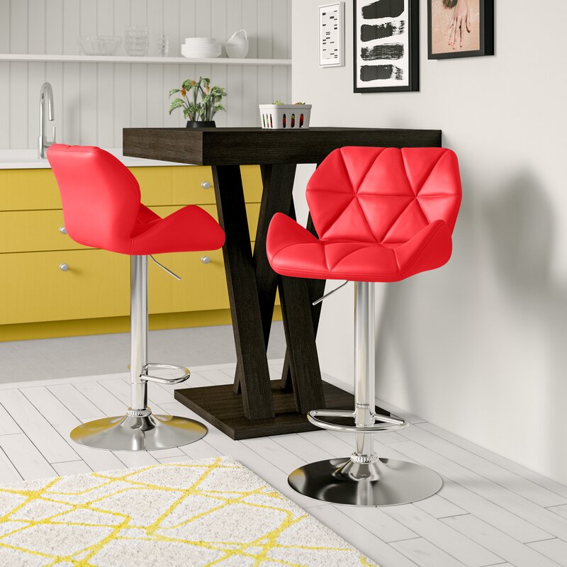 Red Bucket Seat Barstool