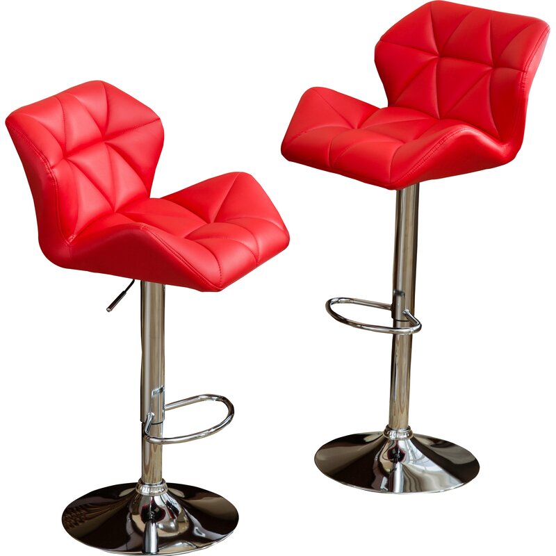 Red Bucket Seat Barstool